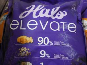 lot 138 image: 20 lb. Bag Halo Elevate Health Grains Puppy Food