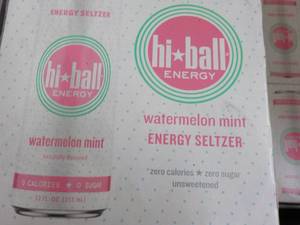 lot 193 image: 6 x 4 packs Hi Ball Watermelon Mint Energy Seltzer