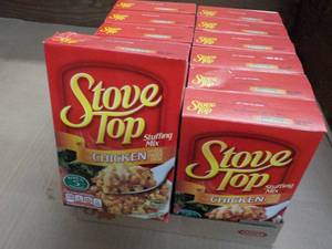 lot 208 image: 12 x 6 oz Boxes Stove Top Chicken Stuffing Mix best date 052024