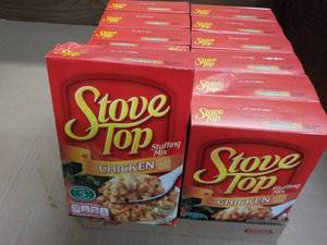 lot 209 image: 12 x 6 oz Boxes Stove Top Chicken Stuffing Mix best date 052024