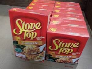 lot 210 image: 12 x 6 oz Boxes Stove Top Chicken Stuffing Mix best date 052024