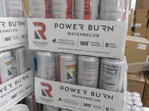 lot 214 image: 2 x 12 packs Rowdy Power Burn Watermelon Energy Drink