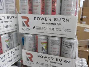 lot 215 image: 2 x 12 packs Rowdy Power Burn Watermelon Energy Drink