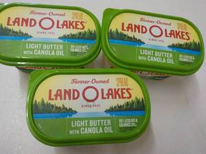 lot 250 image: E 3 x 24 oz Tubs Land O Lakes Light Butter with Canola Oil