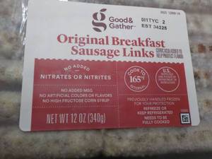 lot 264 image: F 8 x 12 oz Frozen pkgs Original Breakfast Sausage Links