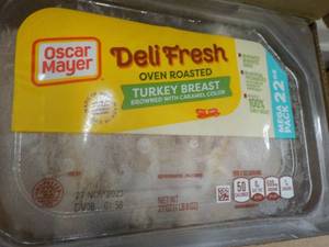 lot 268 image: F 4 - 22 oz Frozen Tubs Oscar Mayer Oven Roasted Turkey Breast Best by 11272023