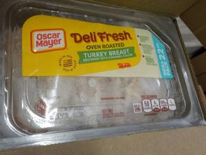 lot 269 image: F 4 - 22 oz Frozen Tubs Oscar Mayer Oven Roasted Turkey Breast Best by 11272023