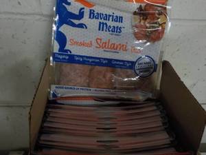 lot 281 image: C 12 Frozen Pkgs Bavarian Meats Smoked Salami Trio