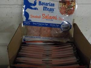 lot 282 image: C 12 Frozen Pkgs Bavarian Meats Smoked Salami Trio