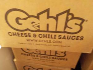 lot 288 image: C 4 Frozen Bags Gehls Cheese and Chili Sauses