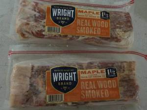 lot 289 image: G 2 Frozen 24 oz pkgs Maple Real Wood Smoked Bacon