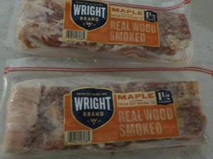 lot 290 image: G 2 Frozen 24 oz pkgs Maple Real Wood Smoked Bacon