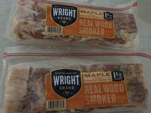 lot 292 image: G 2 Frozen 24 oz pkgs Maple Real Wood Smoked Bacon