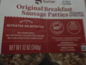 lot 293 image: g 8 x 12 oz Frozen pkgs Breakfast Sausage Patties