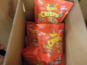 lot 304 image: 10 x 6 oz Bags Honey Comb and Fruity Pebbles Cereal