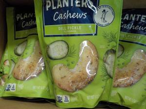 lot 348 image: 12 x 32 oz bags Planters Cashews Dill Pickle Flavored best date 092023