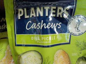 lot 350 image: 12 x 32 oz bags Planters Cashews Dill Pickle Flavored best date 092023