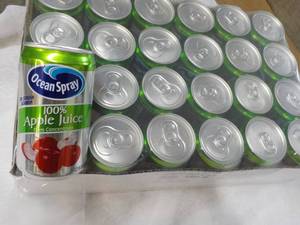 lot 360 image: 24 pack Ocean Spray 12 oz can Apple Juice