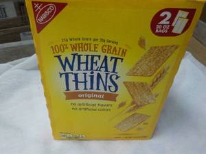 lot 361 image: 2 x 20 oz bags Whole Grain Wheat Thins best date 11302023