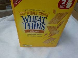 lot 363 image: 2 x 20 oz bags Whole Grain Wheat Thins best date 11302023