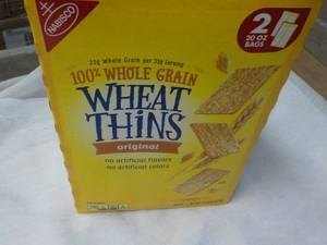 lot 364 image: 2 x 20 oz bags Whole Grain Wheat Thins best date 11302023