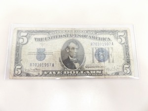 2 Vintage Silver Certificate $1 and Blue Seal $5 Bills