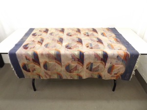 SIGNED Vintage Hand Knotted 100% Wool Native American Throw RugBlanket