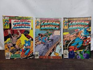 lot 8 image: Three Marvel Captain America Comics