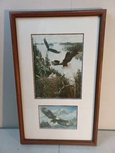 lot 30 image: Framed Eagle Art