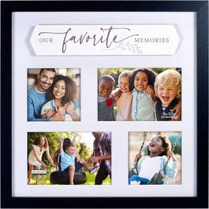 lot 114 image: Malden International Designs Our Favorite Memories 4 Opening Black Matted Collage Wall Picture Frame