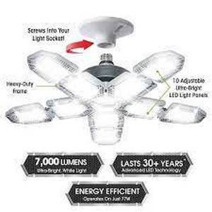 lot 139 image: BEYOND BRIGHT 60-Watt Ultra Bright LED Light Bulb 6500K with 10 Adjustable Light Panels
