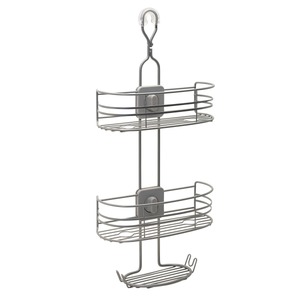 lot 189 image: Zenna Home Adjustable Over-the-Shower Caddy, Satin Nickel