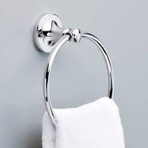 lot 190 image: Delta Silverton Wall Mount Round Closed Towel Ring Bath Hardware Accessory in Polished Chrome