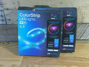 lot 227 image: Tzumi Aura LED 10-Watt Equivalent 6.5 ft. Wifi Enabled Smart Color Strip LED Lights (2-Strips)