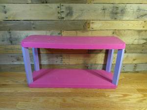 lot 274 image: 2-Tier Pink & Purple Kids Room Shelf