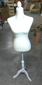 lot 275 image: White Velvet Mannequin on Adjustable Stand