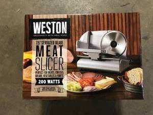 Weston 7.5 Serrated Blade Meat Slicer 200 Watts Customer Returns See Pictures