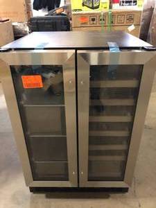 Vissani Dual Zone 24 in. Built-in 27-Bottle Wine and 60-Can Beverage Cooler in Stainless Steel Customer Returns See Pictures