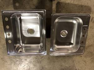 Lot of 2 Elkay Pergola 25 in. Drop in Single Bowl Drop in 20 Gauge Stainless Steel Kitchen Sink  Customer Returns See Pictures