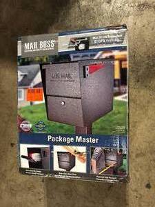 Mail Boss Package Master Locking Post-Mount Mailbox with High Security Reinforced Patented Locking System, Bronze  Customer Returns See Pictures