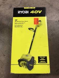 Ryobi 40V 12 inch 40V Wheeled Snow Shovel    Customer Returns See Pictures