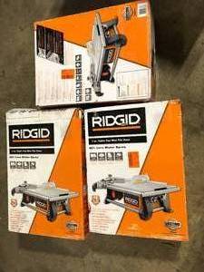 Lot of 3 RIDGID 6.5-Amp 7 in. Blade Corded Table Top Wet Tile Saw  Customer Returns See Pictures