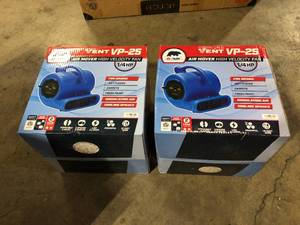 Lot of 2 B-Air 14 HP Air Mover Blower Fan for Water Damage Restoration Carpet Dryer Floor Home and Plumbing Use in Blue    Customer Returns See Pictures