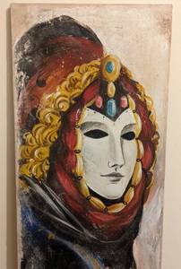 lot 52 image: Large Italian Canvas Venetian Lady Print