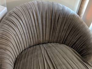 lot 23 image: Ruched Low Curved Barrel Accent Chair