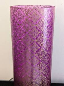 lot 24 image: Pair of Pink and Gold Glass Table Lamps