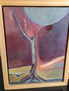 lot 68 image: Three Framed Abstract Acrylic Canvas Paintings by Rebecca Koponen