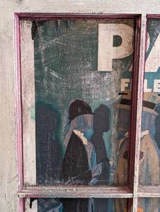 lot 37 image: Paris Print on Vintage Wood Window