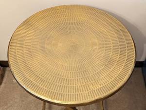 lot 71 image: Gold Metal Folding Side Table