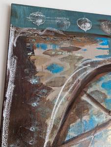 lot 12 image: Large Abstract Leaf Painting on Canvas by B. Spoke